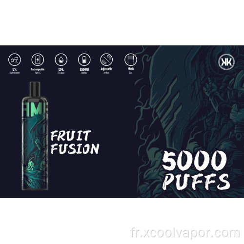 Xcoolvape la meilleure vente 5000 bouffées Vapes jetables HQD